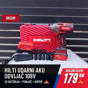 HILTI Udarni Aku odvijač 108V / 2x Baterija 108Vf + Punjač + Kofer